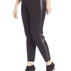 NEW! Marc New York Women's Black Pull-On Pant Faux Leather Side Panel Medium